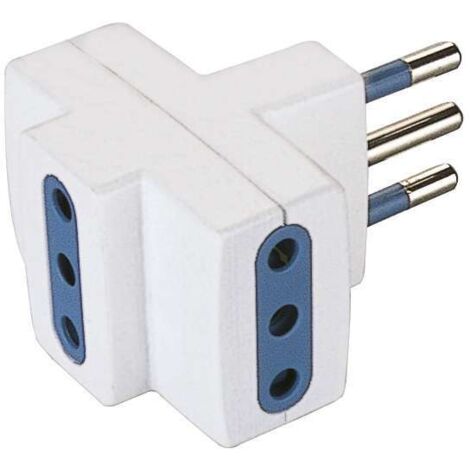 poly pool - adattatore multiplo spina e 4 prese 10 a bianco