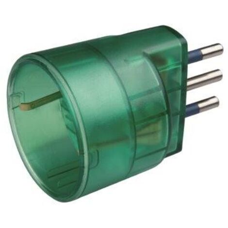 poly pool - adattatore spina 10 a e presa tedesca trasparente verde