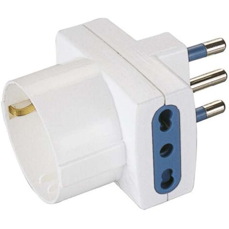 poly pool - adattatore spina 16 a e 2 prese bivalenti e 1 presa standard tedesco bianco