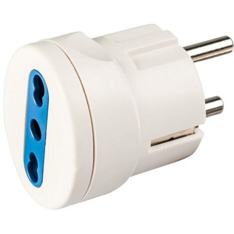poly pool - adattatore spina 16 a (standard franco / tedesco) e presa bivalente bianco
