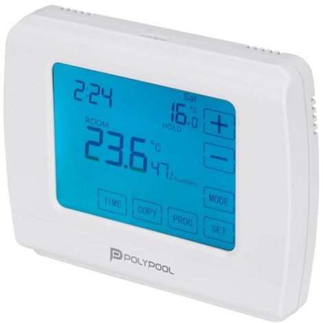 Poly Pool Cronotermostato Digital Touch Screen Bianco