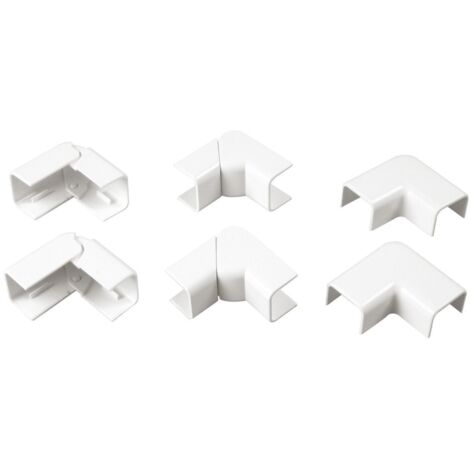 poly pool - kit accessori n° 1 per canale 20 x 15 mm, angolo esterno, interno e piano bianco