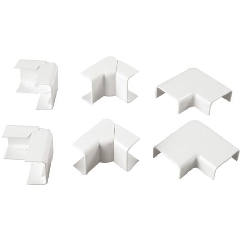 poly pool - kit accessori n° 1 per canale 30 x 15 mm, angoli esterni, interni e piani bianco
