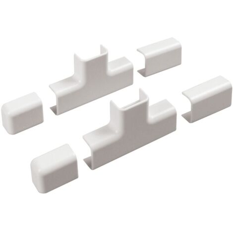 poly pool - kit accessori n° 2 per canale 20 x 10 mm, giunti lineari, a t e tappi bianco