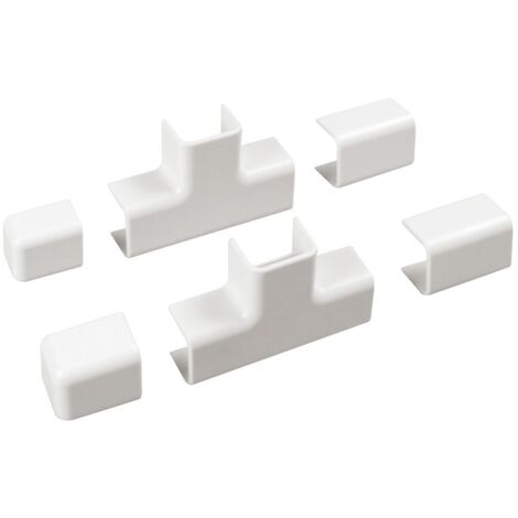 poly pool - kit accessori n° 2 per canale 20 x 15 mm, giunto lineare, a t e tappo bianco