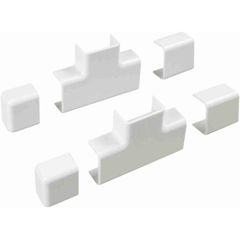 poly pool - kit accessori n° 2 per canale 30 x 15 mm, giunti lineari, a t e tappi bianco