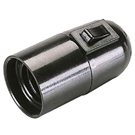 poly pool - portalampada e27 con interruttore corpo liscio nero