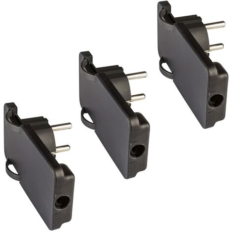 Poly Pool / PP0454.13 Spina SPAZIOZERO 16A 2P+T standard Schuko uscita cavo a 90° - Kit 3 Spine colore nero, 3 pz.