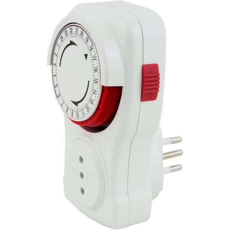Poly Pool PP1407 Programmatore Timer Giornaliero Spina e Presa 10 A Bianco