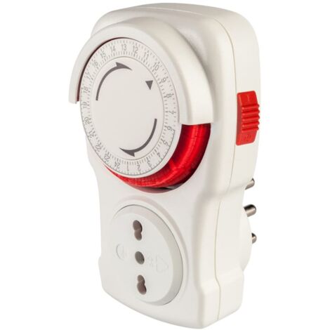 POLY POOL  PP1408AM Programmatore Giornaliero 250V Timer Programmabile per Spina Elettrica Temporizzata Timer Presa Elettrica a Ciclio Giornaliero di Colore Bianco