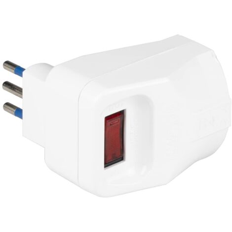 Poly Pool PP2388 Adattatore MULTISIZE spina 10A 1 presa pluristandard, Bianco