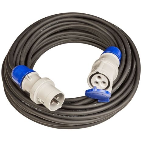 POLY POOL - PP2652 Prolunga CEE 3 Poli - Prolunga con Cavo 20m 3G1,5 mmq - Spina e Presa Industriale IEC309 Grande 16A IP44 - Prolunga Ideale per Camper