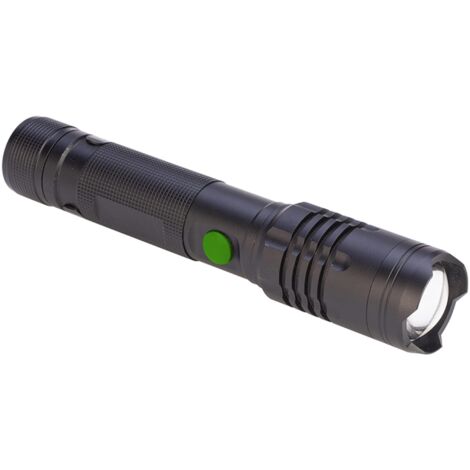 POLY POOL - PP3154 Torcia LED Portatile 10W ALU1000 - Torcia LED Ricaricabile USB e Power Bank - Luce Emergenza o Lavoro Tascabile in Alluminio Portata 240m con Fuoco Regolabile - 2 Luminosità Luce