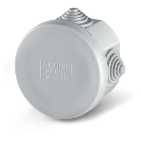 Poly Pool PP8210 Scatola tonda di derivazione, da parete, dimensione interna ø 65x40mm, Grigio