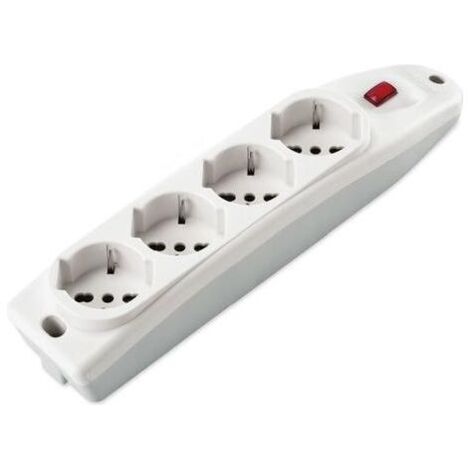 poly pool - presa multipla con 4 prese pluristandard e interruttore bianca