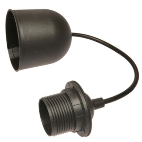 poly pool - punto luce da soffitto con 80 cm di cavo e portalampada e27 nero