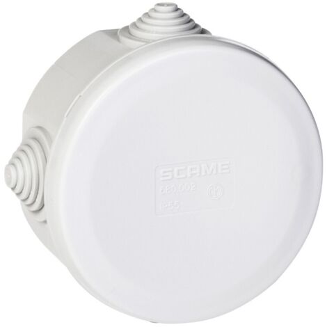 poly pool - scatola di derivazione da parete con passacavi ø 80 mm x 40 mm ip44 grigia