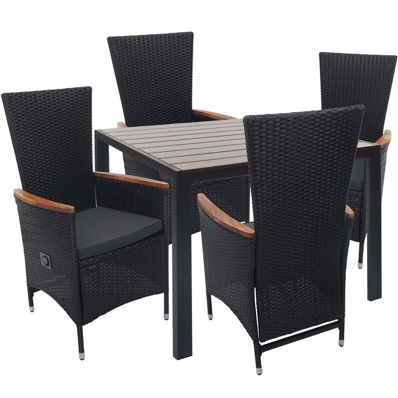 PolyRattan Garnitur HHG601, Sitzgruppe Balkon/Garten