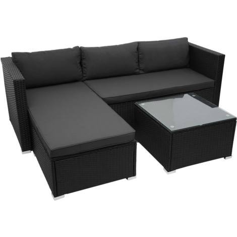 Poly-Rattan Garnitur HHG-831, Balkon-/Garten-/Lounge-Set Sofa Sitzgruppe