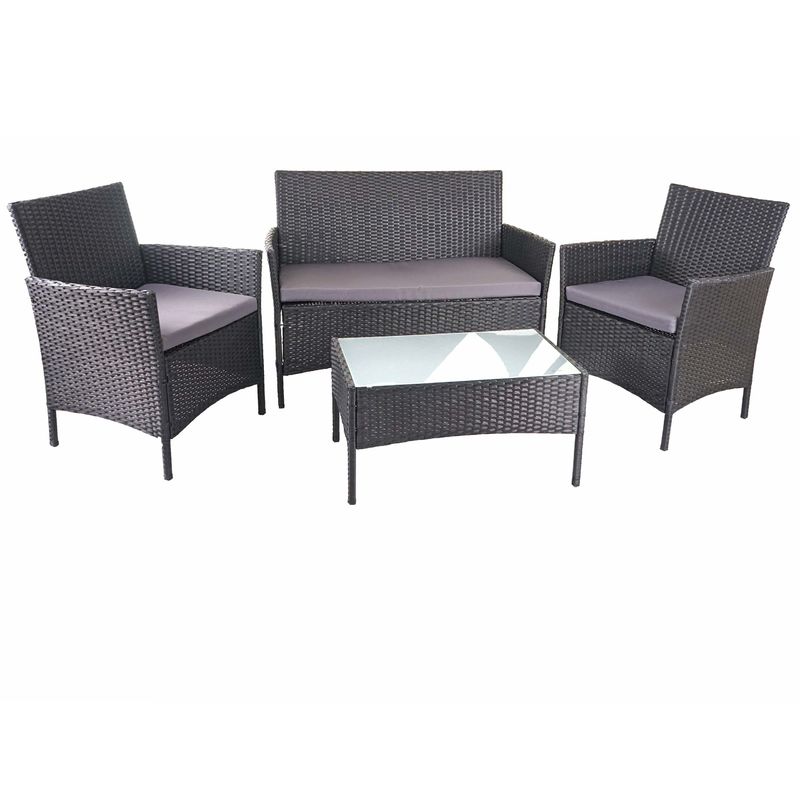 PolyRattan GartenGarnitur HHG502, Sitzgruppe LoungeSet