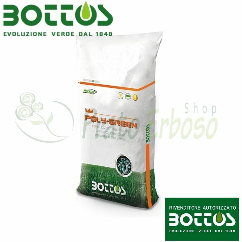 Bottos - Poly Vert 18-8-12 - Engrais pour la pelouse de 25 Kg