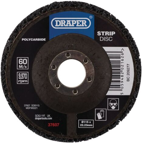 Polycarbide Strip Disc, 115mm, 22.23mm, 180 Grit, Black (37607)