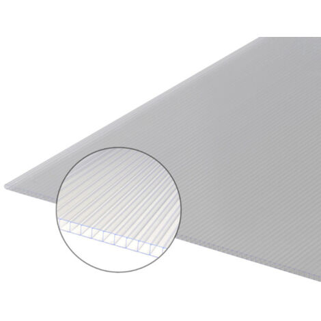 Polycarbonat Hohlkammerplatte 10mm - Transparent, 98x300 cm