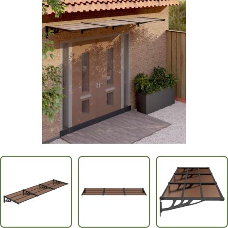 Polycarbonat -  Türvordach Schwarz 297,5x90 cm Polycarbonat