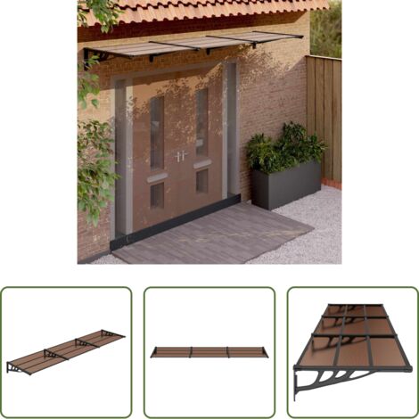Polycarbonat -  Türvordach Schwarz 358,5x90 cm Polycarbonat