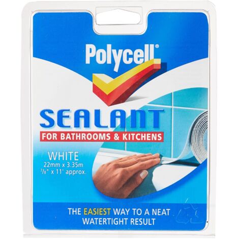 Polycell Sealant Strip Kitchen / Bathroom White 22mm PLCSSBKWH22
