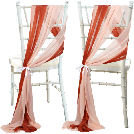 Polyester-Dekorband für Hochzeitsstühle – 8 Paar + 8 Bänder – Weiß, Rot, Blau, Grau – 25 x 250 cm – Elegant und komfortabel