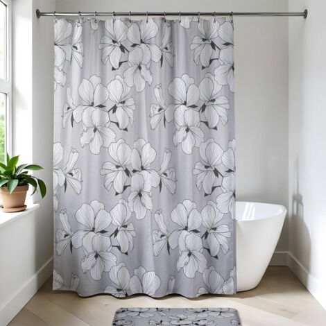 Polyester-duschvorhang 180x200 cm - ecrin grau - Tendance