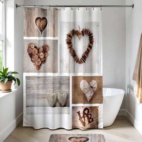 Polyester-duschvorhang 180x200 cm - liebe - Tendance