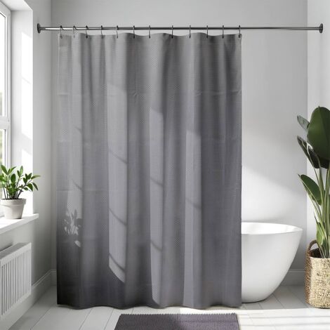 Polyester-duschvorhang 180x200cm diamantmuster - grau - Tendance