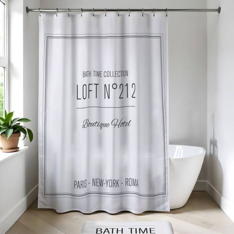 Polyester-duschvorhang 180x200cm - neo retro weiss - Tendance