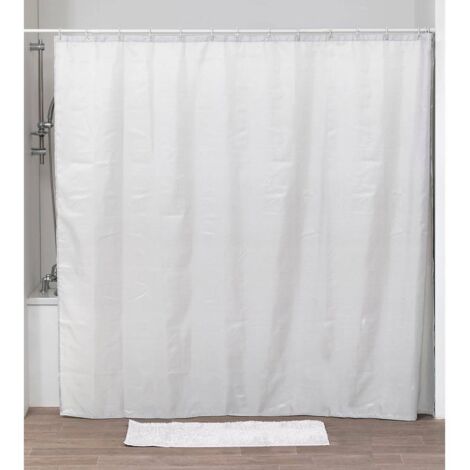 Polyester-duschvorhang 240x200 cm + 16 ringe pp - weiss - Tendance