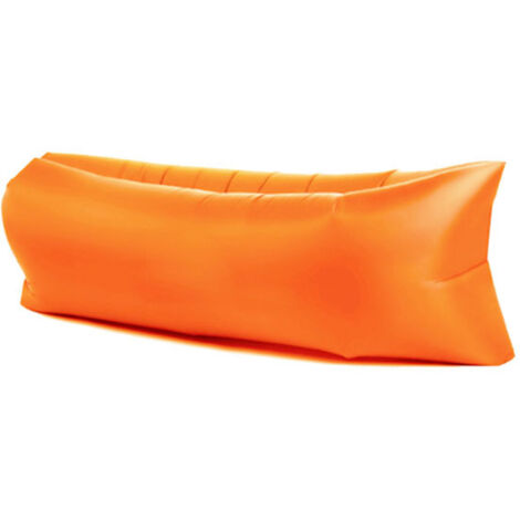 Polyester premium orange 190T (20070cm) Canapé gonflable d'extérieur, matelas pneumatique, fauteuil inclinable une place, coussin de canapé portable pour le camping et la sieste