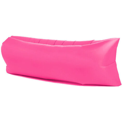 Polyester premium rouge rose 190T (20070cm) Canapé gonflable d'extérieur, matelas pneumatique, fauteuil inclinable une place, coussin de canapé portable pour le camping et la sieste