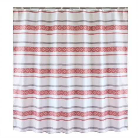 Polyester Striped Painting Shower Bath Curtain Waterproof Bathroom Curtain (S)