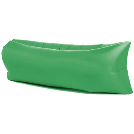 Polyester vert premium 190T (20070cm) Canapé gonflable d'extérieur, matelas pneumatique, fauteuil inclinable une place, coussin de canapé portable pour le camping et la sieste