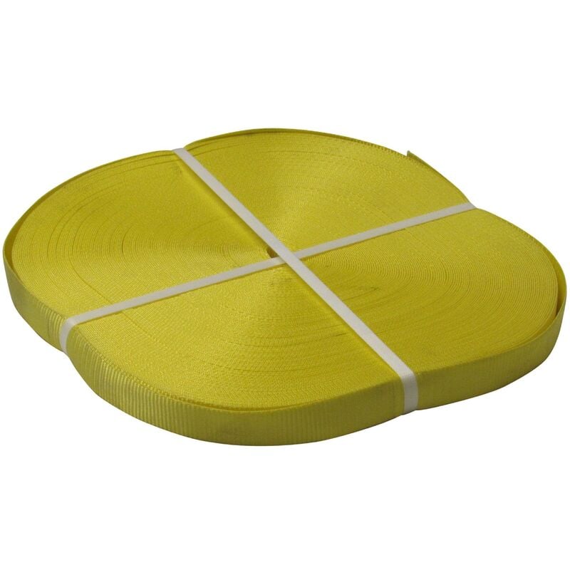 Securefix Direct - Polyester Webbing Strap Tape Roll 100M 35MM Yellow (Tie Down Lashing Belt)