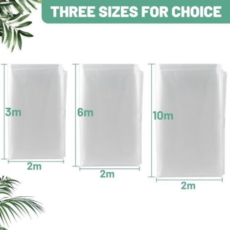 Polyethylenfolie, 2 x 10 m transparente Gewächshausfolie, Tomatenabdeckung, Gewächshausabdeckung, Gartengewächshausabdeckung für Gemüse und Tomaten