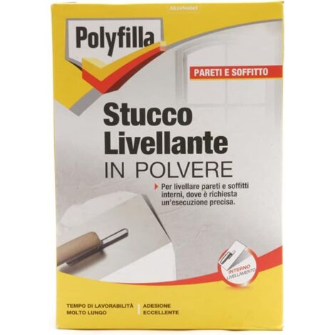 POLYFILLA STUCCO LIVELLANTE per Interno, soffitti e pareti intonaco, gesso e cartongesso, lavori di rifinitura e precisione, in POLVERE, BIANCO 1KG