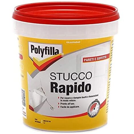 POLYFILLA STUCCO RAPIDO per Interno, Essicazione in 15minuti, in Pasta BIANCO 1KG