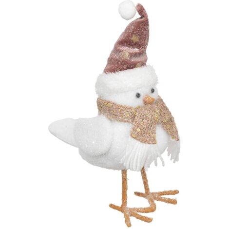 Polyfoam Vogel mit Mütze und Schal 25cm - Feeric lights & christmas