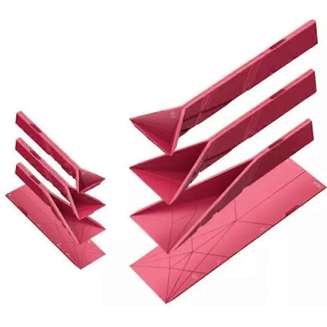 Polygons Flacher 3-in-1 Messbecher – 2 Löffel in 6 verschiedenen Größen, Rot, Klein