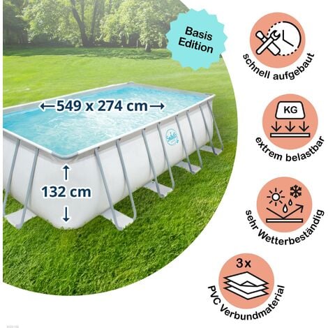 Polygroup Summer Waves Elite Frame Pool hellgrau rechteckig 549 x 274 x 132 cm solo (3000158)