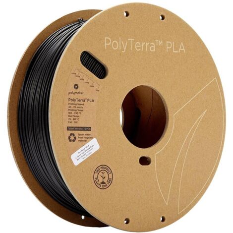 Polymaker 70820 PolyTerra PLA Filament PLA faible teneur en plastique 1.75 mm 1000 g noir (mat) 1 pc(s)