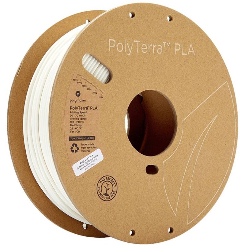 Polymaker - 70823 PolyTerra pla Filament pla 2.85 mm 1000 g blanc mat 1 pc(s)