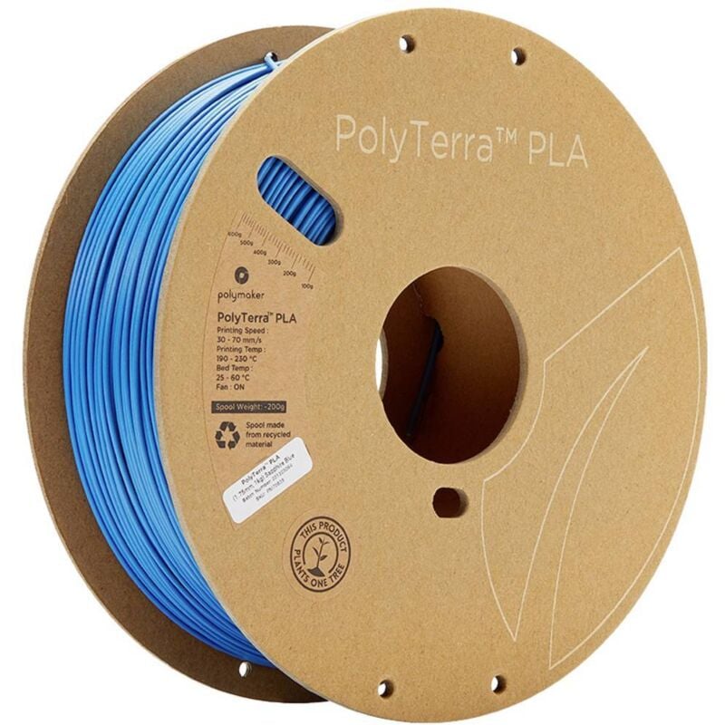 70828 PolyTerra pla Filament pla faible teneur en plastique 1.75 mm 1000 g bleu saphir 1 pc(s) - Polymaker